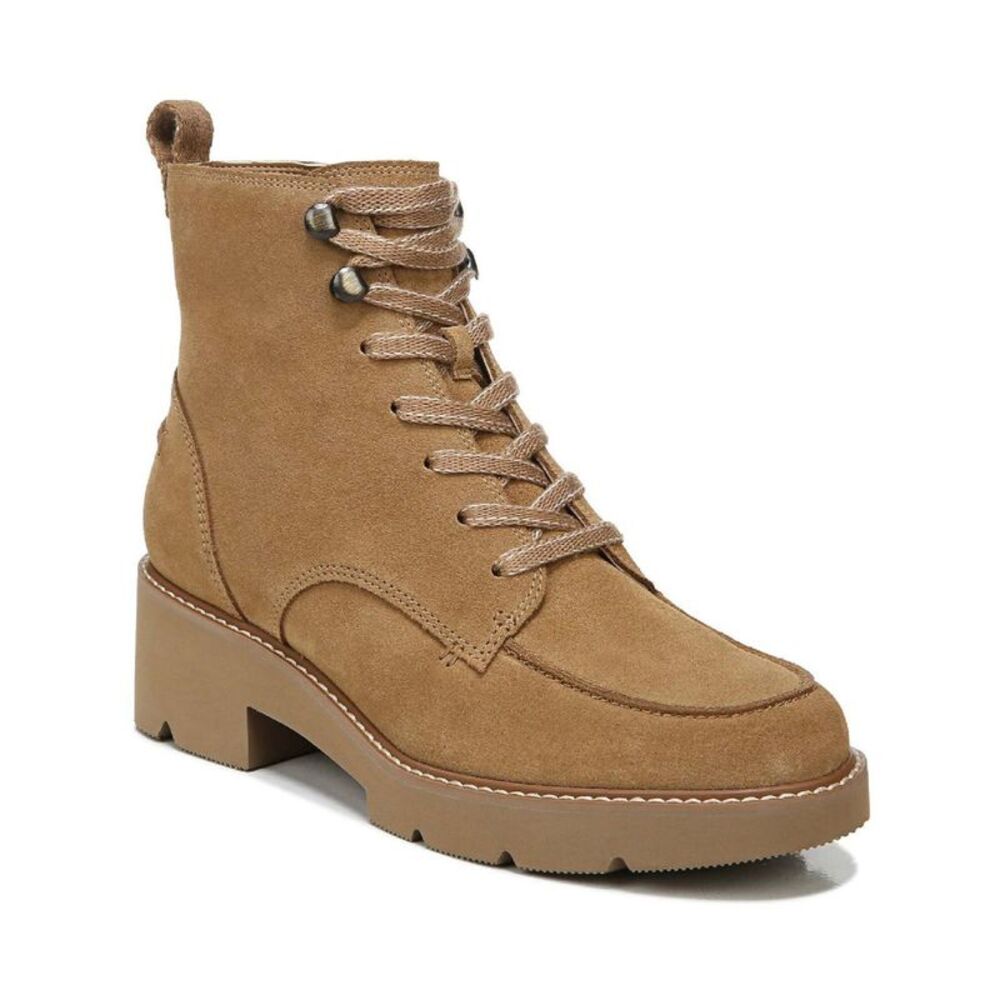 NATURALIZER Womens Brown 1" Platform Back Dara Almond Leather Hiking Boots 8.5 M